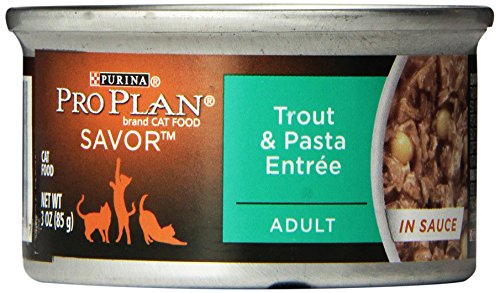 0038100140524 - PURINA PRO PLAN WET CAT FOOD, SAVOR, ADULT TROUT AND PASTA ENTRÉE, 3-OUNCE CAN, PACK OF 24