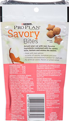 0038100149701 - PURINA PRO PLAN DRY CAT SNACK, CRUNCHY BITES WITH REAL SALMON, 2.1-OUNCE POUCH, PACK OF 10