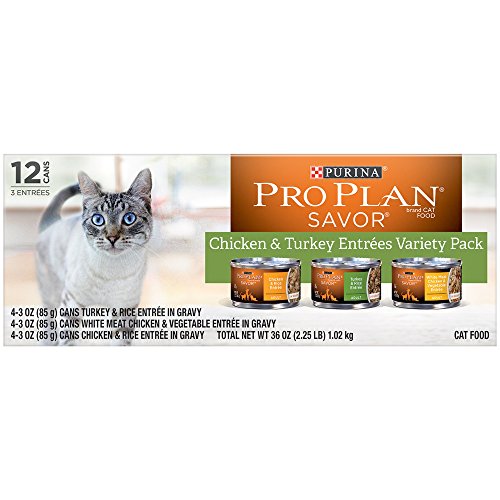 0038100166814 - PRO PLAN SAVOR CHICKEN & TURKEY VARIETY PACK ADULT CANNED CAT FOOD, CASE OF 12, 3 OZ.