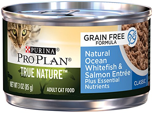 0038100170477 - PURINA PRO PLAN WET CAT FOOD, TRUE NATURE, GRAIN FREE, NATURAL OCEAN WHITEFISH & SALMON ENTRÉE, 3-OUNCE CAN, PACK OF 24