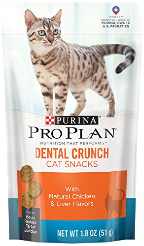 0038100171559 - PURINA PRO PLAN DRY CAT SNACK, DENTAL CRUNCH WITH NATURAL CHICKEN & LIVER FLAVORS, 1.8-OUNCE POUCH, PACK OF 10