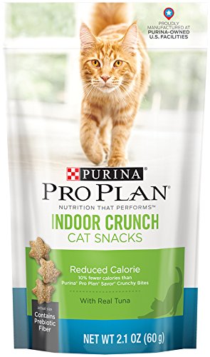 0038100171573 - PURINA PRO PLAN DRY CAT SNACK, INDOOR CRUNCH, REDUCED CALORIE WITH TUNA, 2.1-OUNCE POUCH, PACK OF 10