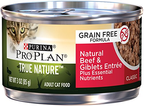 0038100174284 - PURINA PRO PLAN WET CAT FOOD, TRUE NATURE, NATURAL GRAIN FREE ADULT BEEF & GIBLETS ENTREE, 3-OUNCE CAN, PACK OF 24