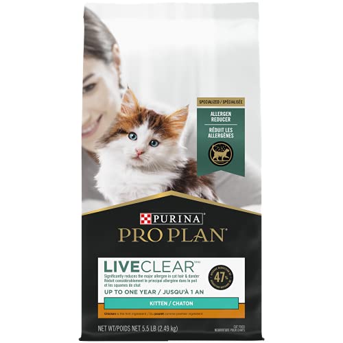 0038100191298 - PURINA PRO PLAN LIVECLEAR DRY CAT FOOD FOR KITTENS CHICKEN & RICE FORMULA - 5.5 LB. BAG