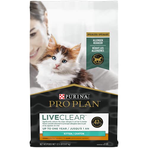 0038100191335 - PURINA PRO PLAN LIVECLEAR DRY CAT FOOD FOR KITTENS CHICKEN & RICE FORMULA - 12.5 LB. BAG