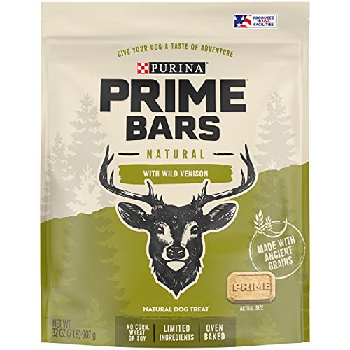 0038100191625 - PURINA PRIME BARS NATURAL BAKED DOG BISCUITS, WITH WILD VENISON - 32 OZ. POUCH