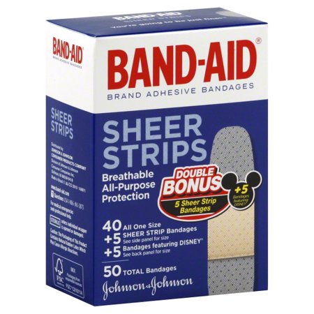 0381371047215 - BRAND SHEER STRIPS ADHESIVE BANDAGES. BREATHABLE ALL-PURPOSE PROTECTION. 50 BANDAGES 50 IN A PACK