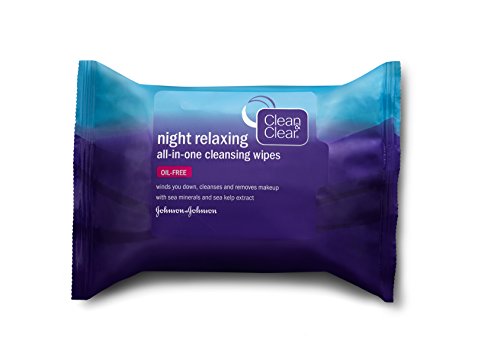 0381371157679 - CLEAN&CLEAR NIGHT RELAXING CLEANSING WIPES, 25 COUNT