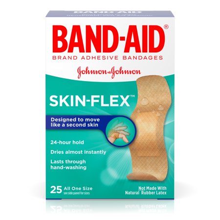 0381371171262 - BAND-AID BRAND SKIN-FLEX ADHESIVE BANDAGES, ALL ONE SIZE, 25 COUNT