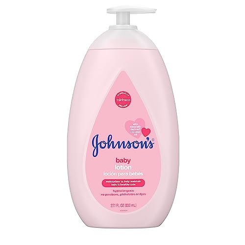 0381371175611 - JOHNSON’S MOISTURIZING PINK BABY LOTION WITH COCONUT OIL, 27.1 FL OZ