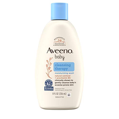0381371191949 - AVEENO BABY CLEANSING THERAPY MOISTURIZING BABY BODY WASH WITH NATURAL OATMEAL & PROVITAMIN B5, GENTLE TEAR-FREE BABY BATH WASH FOR SENSITIVE & ECZEMA-PRONE SKIN, HYPOALLERGENIC, 8 OZ