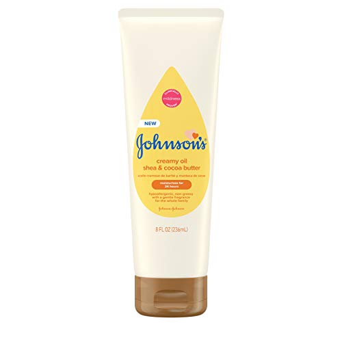 0381371192939 - JOHNSON’S CREAMY OIL FOR BABY WITH SHEA & COCOA BUTTER, MOISTURIZING BODY LOTION WITH GENTLE FRAGRANCE, HYPOALLERGENIC, NON-GREASY, PARABEN-FREE, PHTHALATE-FREE AND DYE-FREE, 8 FL. OZ