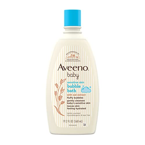 0381371195985 - AVEENO BABY SENSITIVE SKIN BUBBLE BATH WITH OAT EXTRACT, GENTLY CLEANSES AND LEAVES SKIN FEELING HYDRATED, TEAR-FREE FORMULA, HYPOALLERGENIC, PARABEN-, PHTHALATE-, SOAP- & DYE-FREE, 19.2 FL. OZ