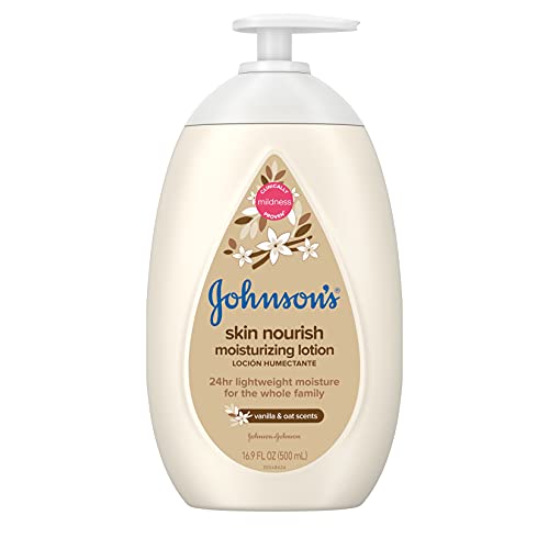 0381371196487 - JOHNSONS BABY SKIN NOURISH MOISTURIZING BABY LOTION FOR DRY SKIN WITH VANILLA & OAT SCENTS, GENTLE & LIGHTWEIGHT BODY LOTION FOR THE WHOLE FAMILY, HYPOALLERGENIC, DYE-FREE, 16.9 FL. OZ