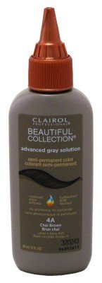 0381515000588 - CLAIROL PROFESSIONAL BEAUTIFUL COLLECTION ADVANCED GRAY SOLUTION SEMI PERMANENT HAIR COLOR 4A CHAI BROWN