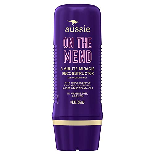 0381519187629 - AUSSIE ON THE MEND 3 MINUTE MIRACLE RECONSTRUCTOR DEEP CONDITIONER, TRIPLE OIL BLEND OF AVOCADO, AUSTRALIAN JOJOBA AND MACADAMIA OILS, PARABEN & DYE FREE, 8 OZ