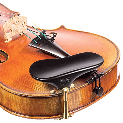 3830009190542 - SAS EBONY CHINREST FOR 3/4-4/4 VIOLIN OR VIOLA WITH 28MM PLATE HEIGHT AND GOLDPLATED BRACKET