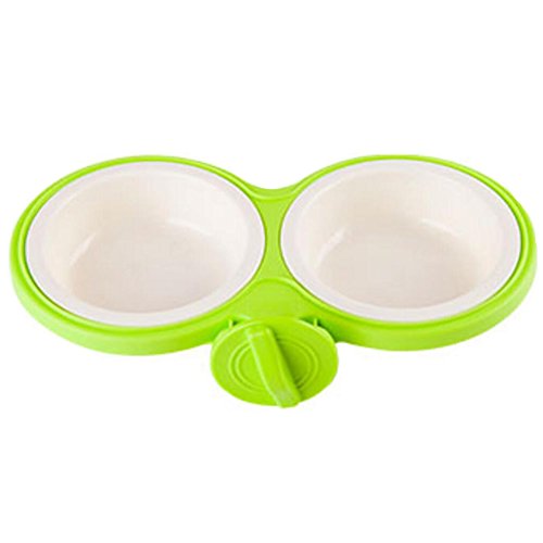 3835797548124 - FIXABLE PETS DOUBLE BOWLS DOGS CATS BOWLS PET SUPPLIES CAT ACCESSORIES - GREEN