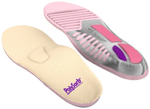 0038472012139 - SPENCO PINK FOR HER TOTAL SUPPORT FULL LENGTH INSOLES - SIZE WOMEN'S 7-8