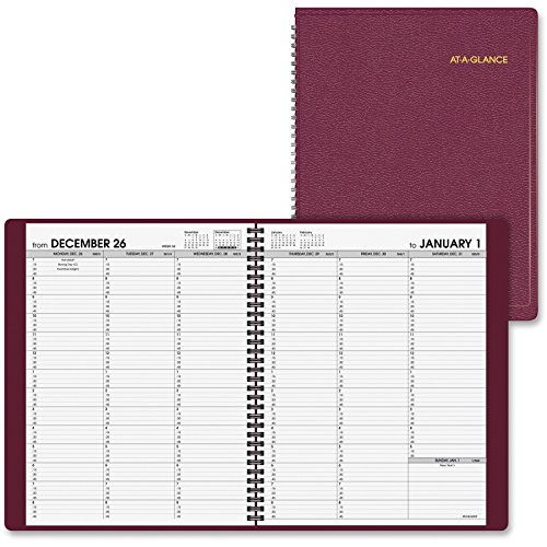 0003857009547 - AT-A-GLANCE PROFESSIONAL WEEKLY APPOINTMENT BOOK - WEEKLY - 8.25 X 10.88 - 1.1 YEAR - JANUARY TILL JANUARY - 7:00 AM, 7:00 AM TO 8:45 PM, 5:30 PM 1 WEEK DOUBLE PAGE LAYOUT - LEATHER - WHITE