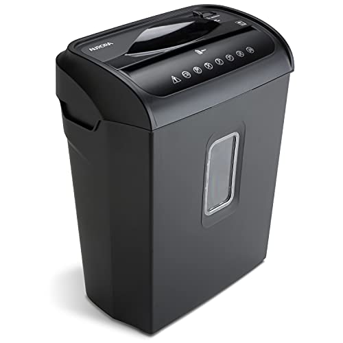 0038572026081 - AURORA HIGH-SECURITY 6-SHEET MICRO-CUT PAPER CREDIT CARD SHREDDER, LARGE 3.5-GALLON WASTEBASKET, 4-MINUTE CONTINUOUS SHREDDING TIME, SECURITY LEVEL P-4