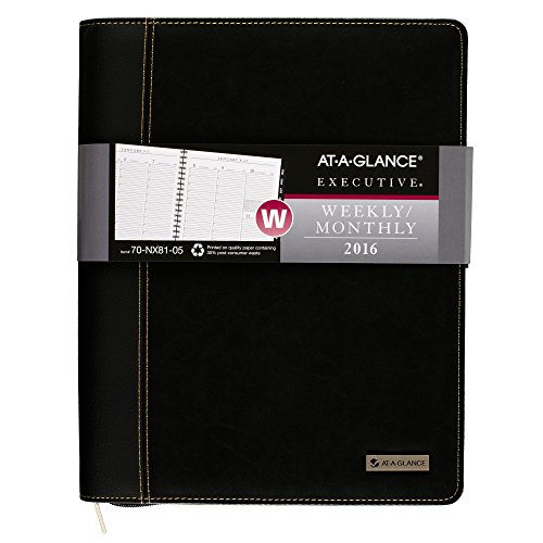 0038576002364 - AT-A-GLANCE WEEKLY / MONTHLY APPOINTMENT BOOK / PLANNER 2016, EXECUTIVE, 8-1/4 X 10-7/8 INCHES, BLACK (70-NX81-05)
