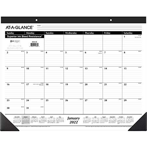 0038576125629 - 2022 DESK CALENDAR BY AT-A-GLANCE, MONTHLY DESK PAD, 21-3/4 X 17, LARGE (SK2400)