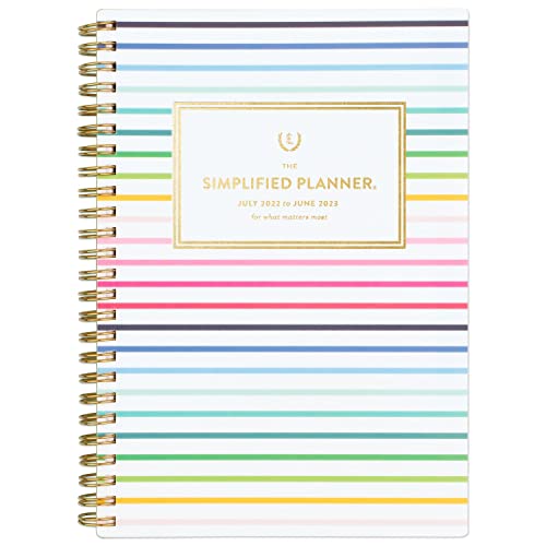 0038576212831 - AT-A-GLANCE 2022-2023 ACADEMIC PLANNER, WEEKLY & MONTHLY, 5-1/2 X 8-1/2, SMALL, SIMPLIFIED BY EMILY LEY, HAPPY STRIPE (EL80-200A)