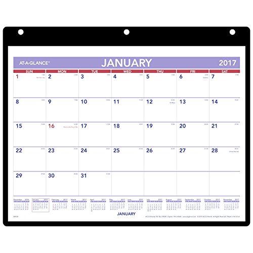 0038576237971 - AT-A-GLANCE(R) MONTHLY DESK/WALL CALENDAR, 11IN. X 8 1/4IN., BLACK, JANUARY-DECE