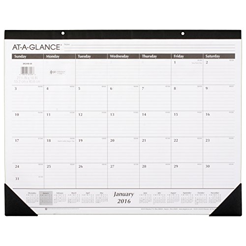 0038576245969 - AT-A-GLANCE MONTHLY DESK PAD CALENDAR 2016, RULED, 21-3/4 X 16 INCHES (SK2400)