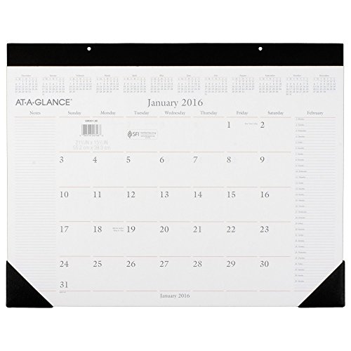 0038576247468 - AT-A-GLANCE DESK PAD CALENDAR 2016, EXECUTIVE, RECYCLED, 21-3/4 X 15-1/2 INCHES (SW201-00)