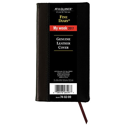 0038576264977 - AT-A-GLANCE DIARY 2017, WEEKLY / MONTHLY, LEATHER, FINE, 3-3/16 X 6, COLOR SELECTED FOR YOU MAY VARY (74-02-00)