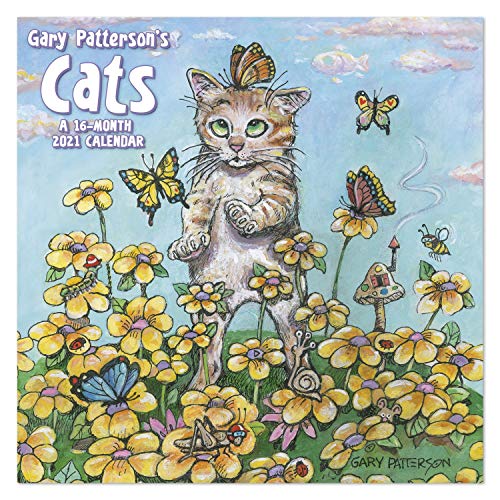 0038576275614 - 2021 GARY PATTERSON’S CATS MINI WALL CALENDAR, 7” X 7”, MONTHLY (DDMN432821)