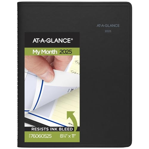 0038576289260 - AT-A-GLANCE 2025 PLANNER, MONTHLY, 8-1/4 X 11, LARGE, QUICKNOTES, BLACK