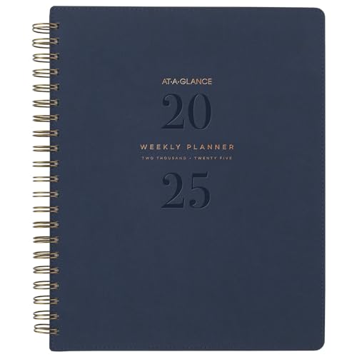 0038576313552 - AT-A-GLANCE 2025 PLANNER, WEEKLY & MONTHLY, 8-1/2 X 11, LARGE, SIGNATURE, NAVY (YP9052025)