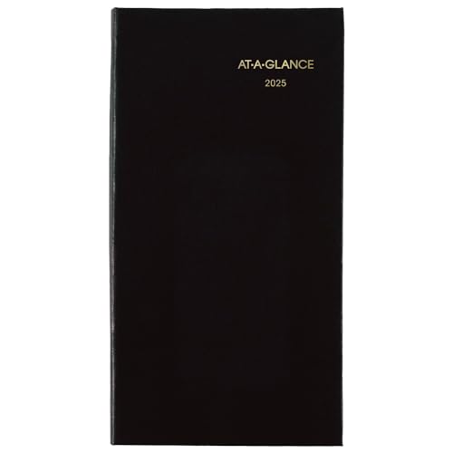 0038576313958 - AT-A-GLANCE 2025 FINE DIARY, WEEKLY & MONTHLY DIARY, 3 X 6, POCKET SIZE, BLACK