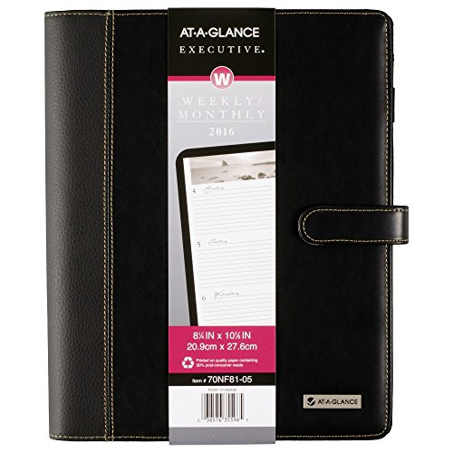0038576355965 - AT-A-GLANCE WEEKLY / MONTHLY PLANNER 2016, EXECUTIVE, 8-1/4 X 10-7/8 INCHES, BLACK (70NF81-05)
