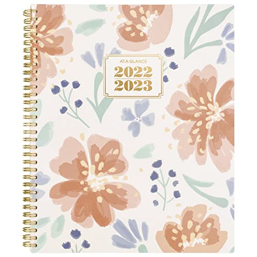 0038576359338 - AT-A-GLANCE 2022-2023 ACADEMIC PLANNER, WEEKLY & MONTHLY, 8-1/2 X 11, LARGE, BADGE FLORAL (1613F-905A)