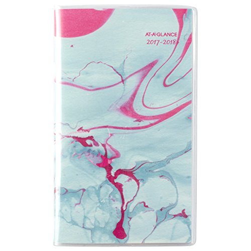 0038576363373 - AT-A-GLANCE MONTHLY POCKET PLANNER / APPOINTMENT BOOK 2017 - 2018, 2 YEAR, 25 MONTHS, 3-5/8 X 6-1/16, PAPER MARBLING (188-021)