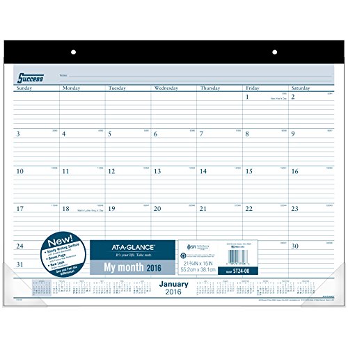 0038576373068 - AT-A-GLANCE MONTHLY DESK PAD CALENDAR 2016, 21-3/4 X 15 INCHES (ST24-00)