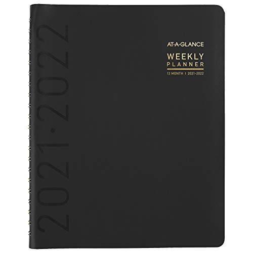 0038576474024 - ACADEMIC PLANNER 2021-2022, AT-A-GLANCE WEEKLY & MONTHLY PLANNER, 8-1/4 X 11, LARGE, FOR SCHOOL, TEACHER, STUDENT, CONTEMPO, BLACK (70957X05)