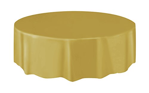 0038616363462 - ROUND PLASTIC TABLECLOTH 84 GOLD