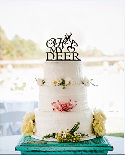 3872386227343 - OH MY DEER WEDDING CAKE TOPPERS HEART ACRYLIC VINTAGE WEDDING TOPPER FOR BRIDAL SHOWER CAKE DECOR PURPLE