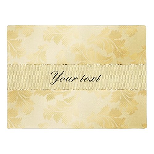 3872386261156 - CHIC FAUX GOLD FOIL LEAVES AND GLITTER DOORMAT