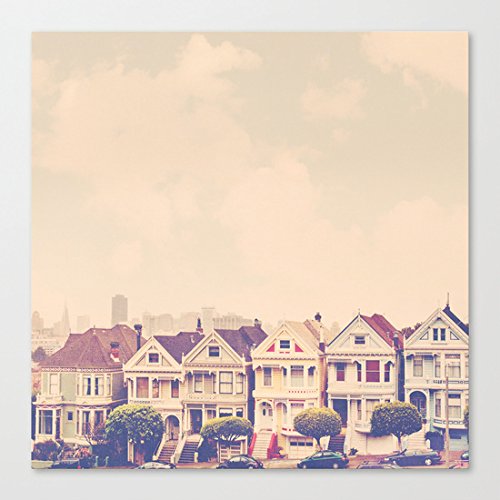3872386689509 - DARLING DO COME SEE US SAN FRANCISCO PAINTED LADIES CANVAS PICTURE 12X16 FRAMED AND READY TO HANG