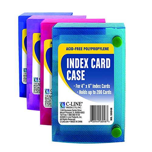 0038944580463 - INDEX CARD CASE, HOLDS 200 - 4 X 6 CARDS (COLORS MAY VARY)