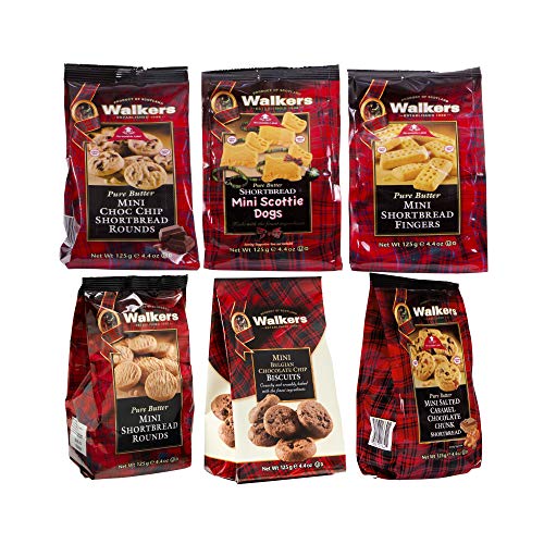 0039047000360 - WALKERS SHORTBREAD MINI BAGS VARIETY PACK, (1 OF EACH: FINGERS, ROUNDS, CHOCOLATE CHIP, SCOTTIE DOGS, SALTED CARAMEL & CHOCOLATE CHUNK, BELGIAN CHOCOLATE COOKIES), 6 COUNT