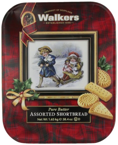 0039047016026 - WALKERS IMPORTED SCOTTISH PURE BUTTER ASSORTED SHORTBREAD COOKIES CHRISTMAS GIFT TIN PRESENT