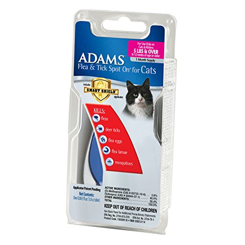 0039079091787 - ADAMS FLEA AND TICK SPOT ON FOR CATS AND KITTENS OVER 1 MONTH 5 LB, 1 MONTH