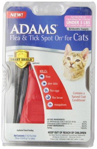 0039079091930 - ADAMS FLEA AND TICK SPOT ON FOR CATS AND KITTENS UNDER 3 MONTH 5 LB, 3 MONTH